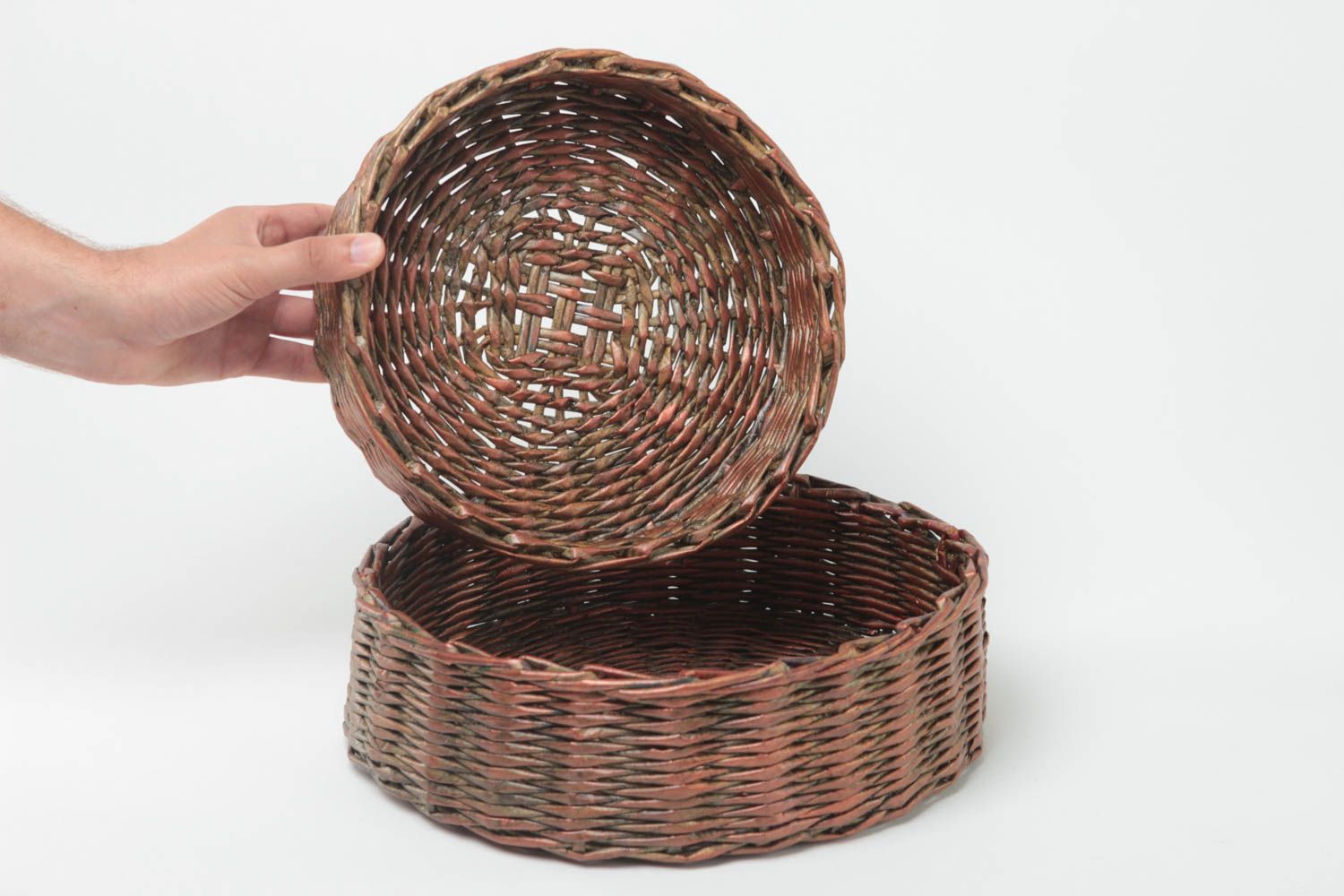 Handmade paper basket 2 newspaper baskets woven basket design gift ideas photo 5