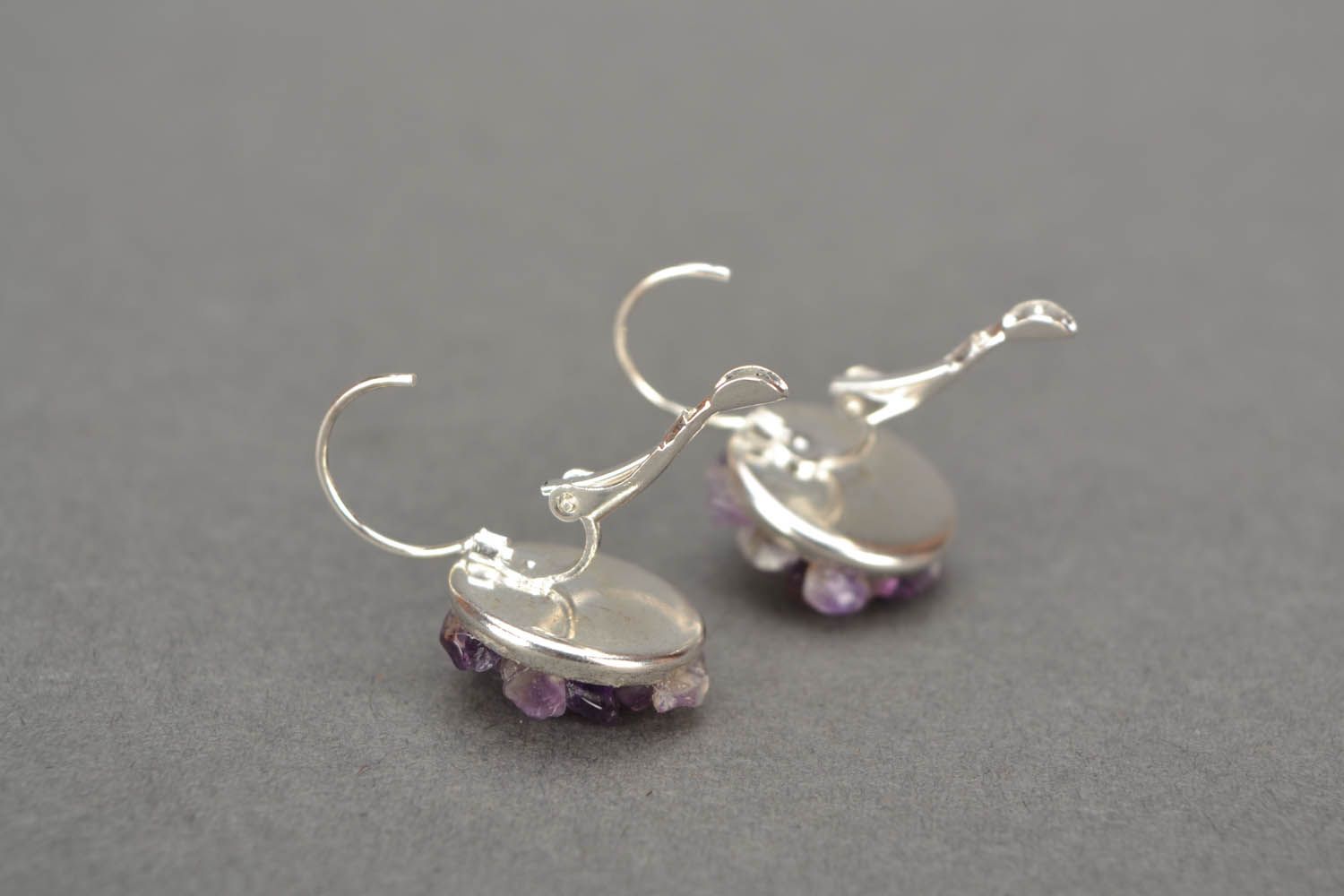 Earrings with amethyst photo 4