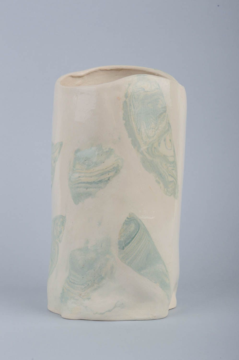 Vase argile fait main Déco maison Cadeau original à fleurs écologique glaçuré photo 1