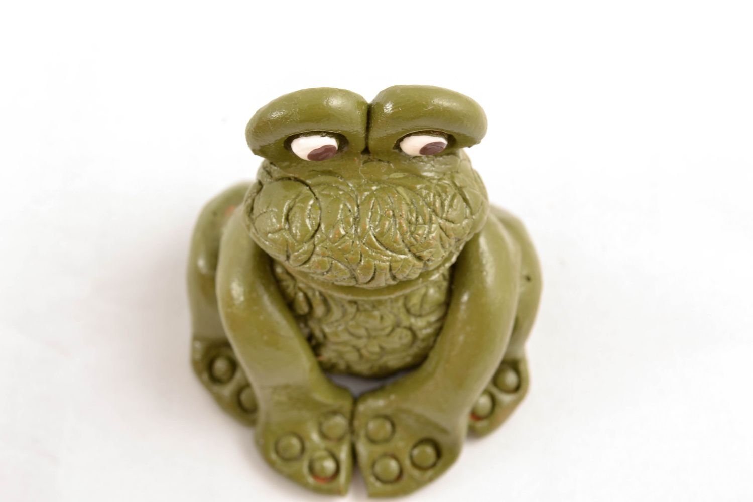Painted ceramic statuette Frog photo 5
