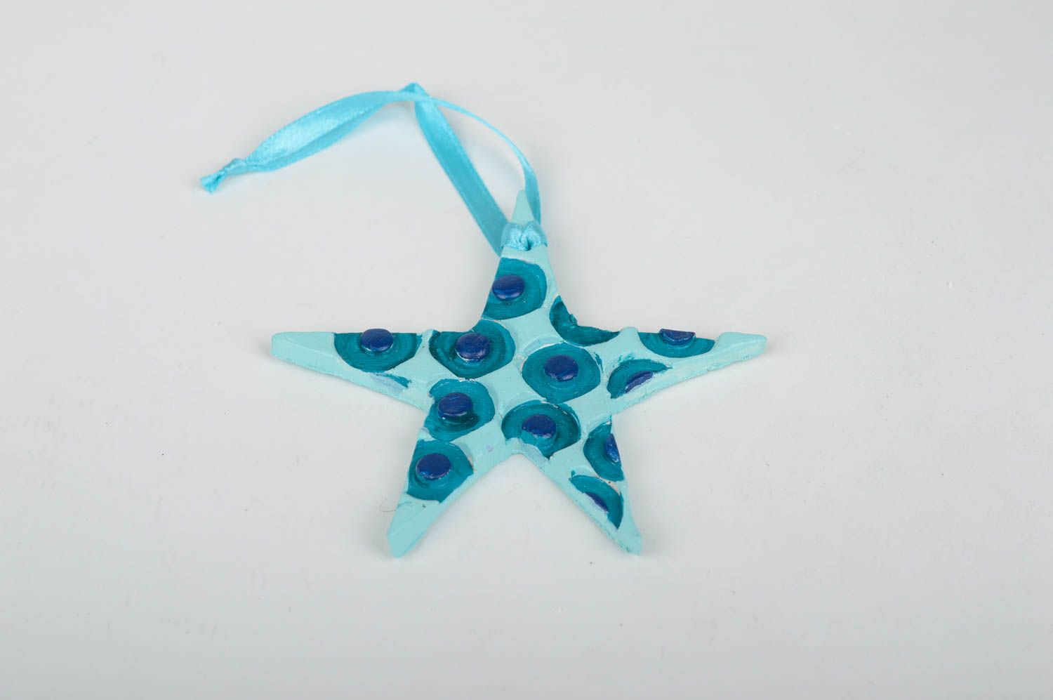 Игрушка на елку хэнд мэйд декор для дома игрушка из глины керамическая звезда фото 3