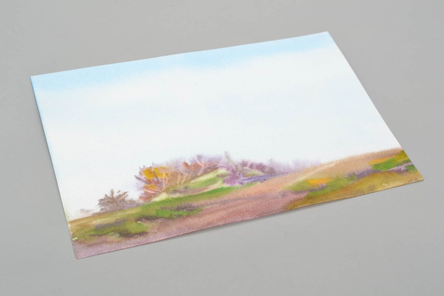 Watercolor landscape painting photo 4