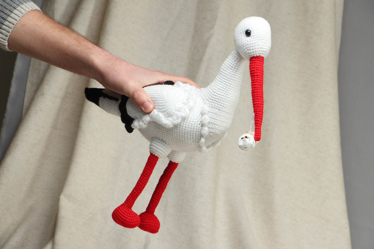 Soft crochet toy Stork photo 4