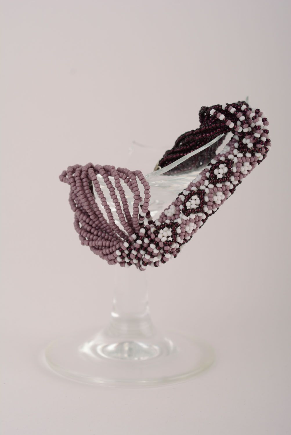 Woven beaded bracelet Lilac photo 1