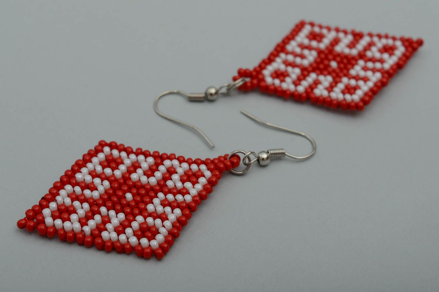 Handmade bead earrings long earrings with charms seed beads accessories photo 4
