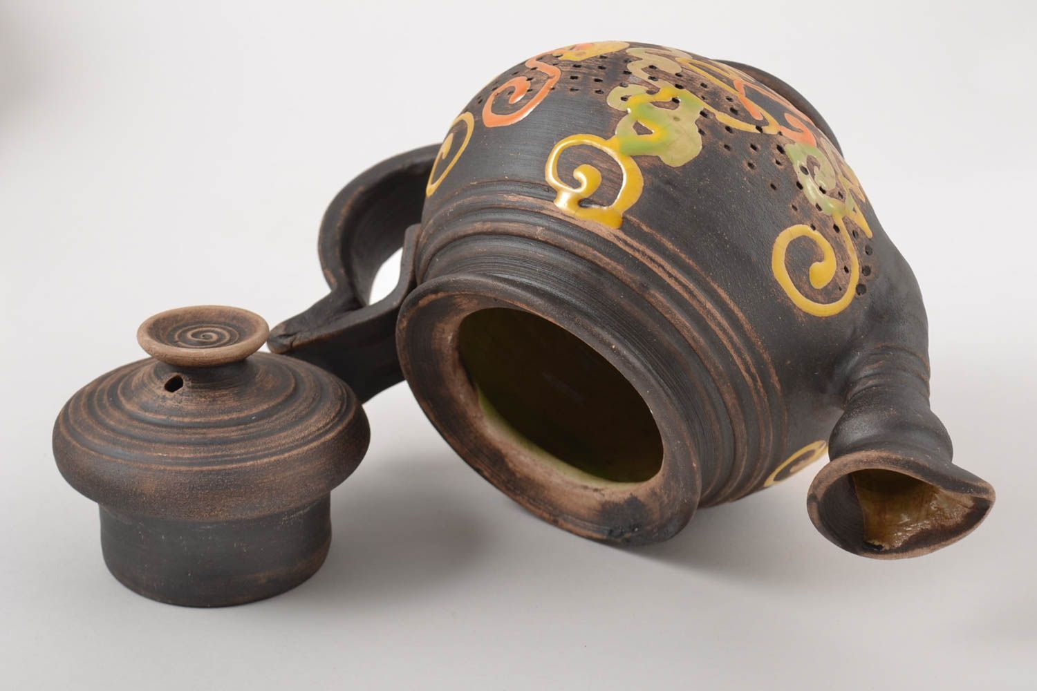 Beautiful handmade ceramic teapot clay teapot pottery works kitchen supplies photo 2
