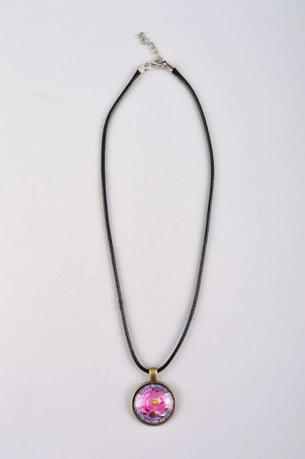 Handmade pendant on cord designer accessories for women glass pendant for women photo 2