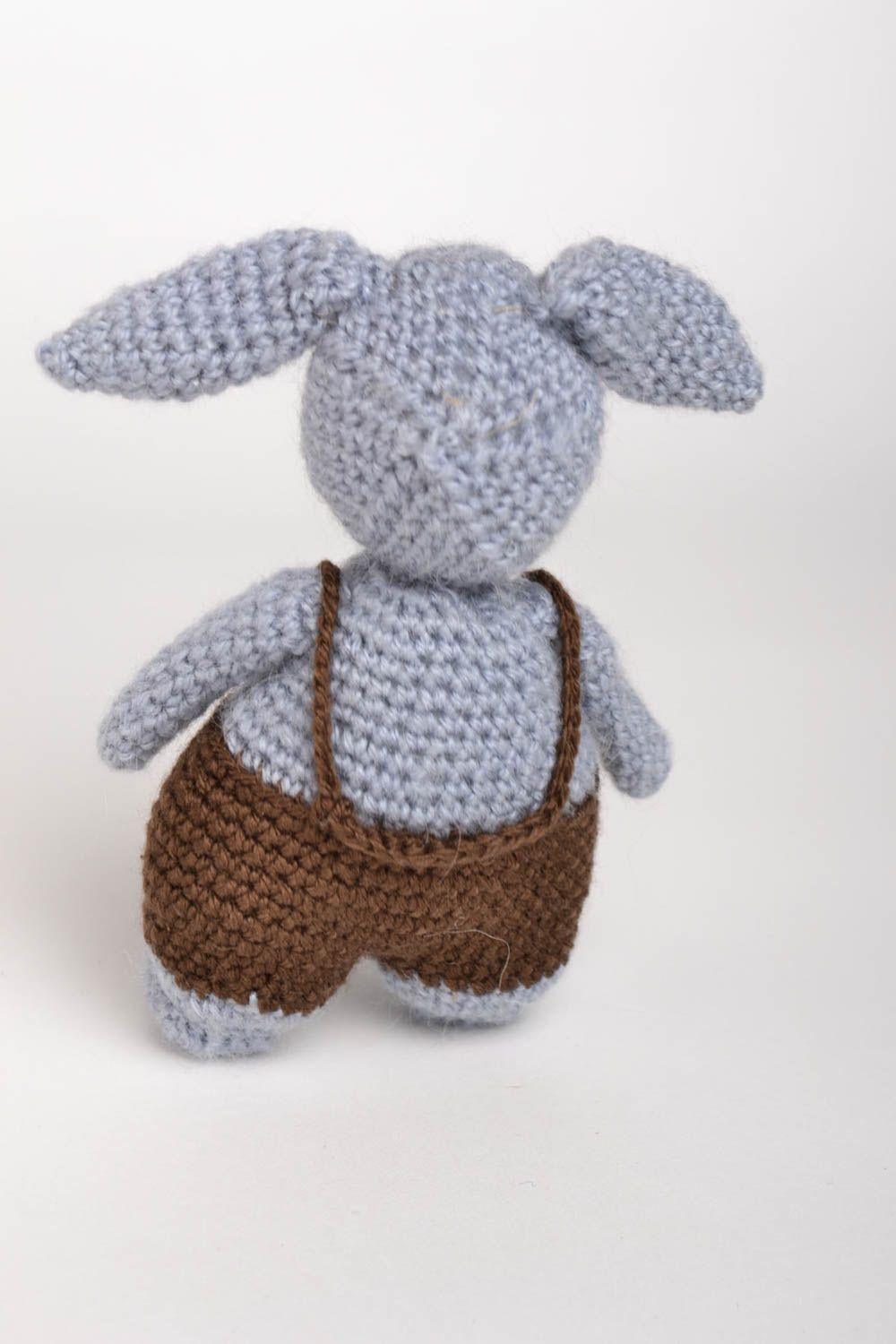 Kuscheltier Hase handmade weiches Kuscheltier Spielsache für Kinder grau foto 4