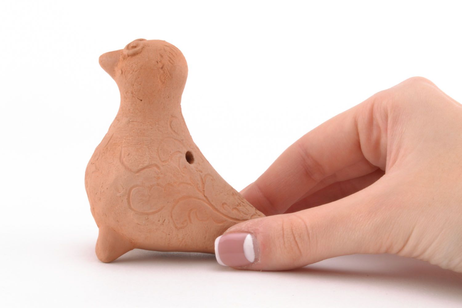 Ceramic penny whistle in the shape of birdie photo 3