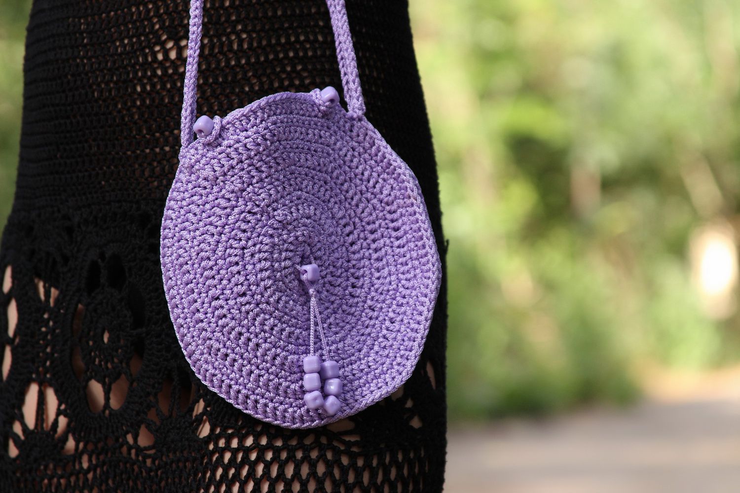 Knitted lilac bag photo 2