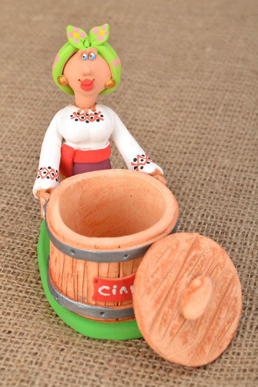Ceramic salt cellar Cossack Woman photo 1