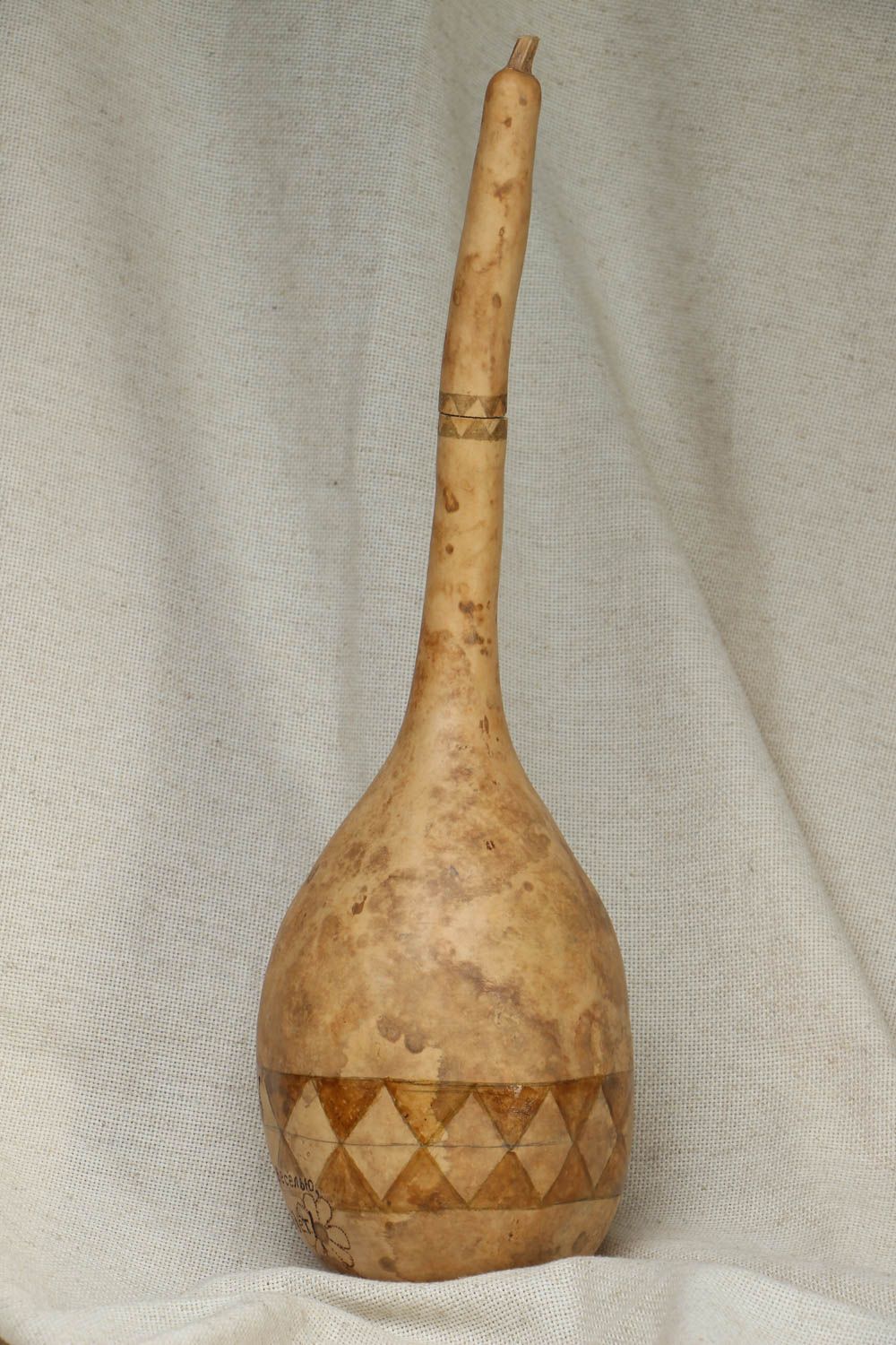 Handmade decorative bottle made of gourd photo 1