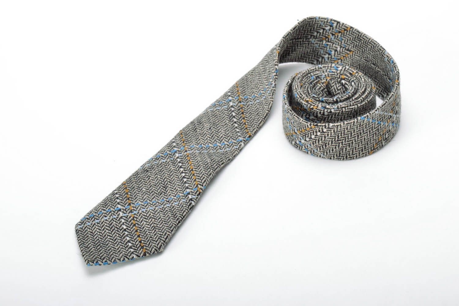 Cravate gris-marron faite main originale photo 3