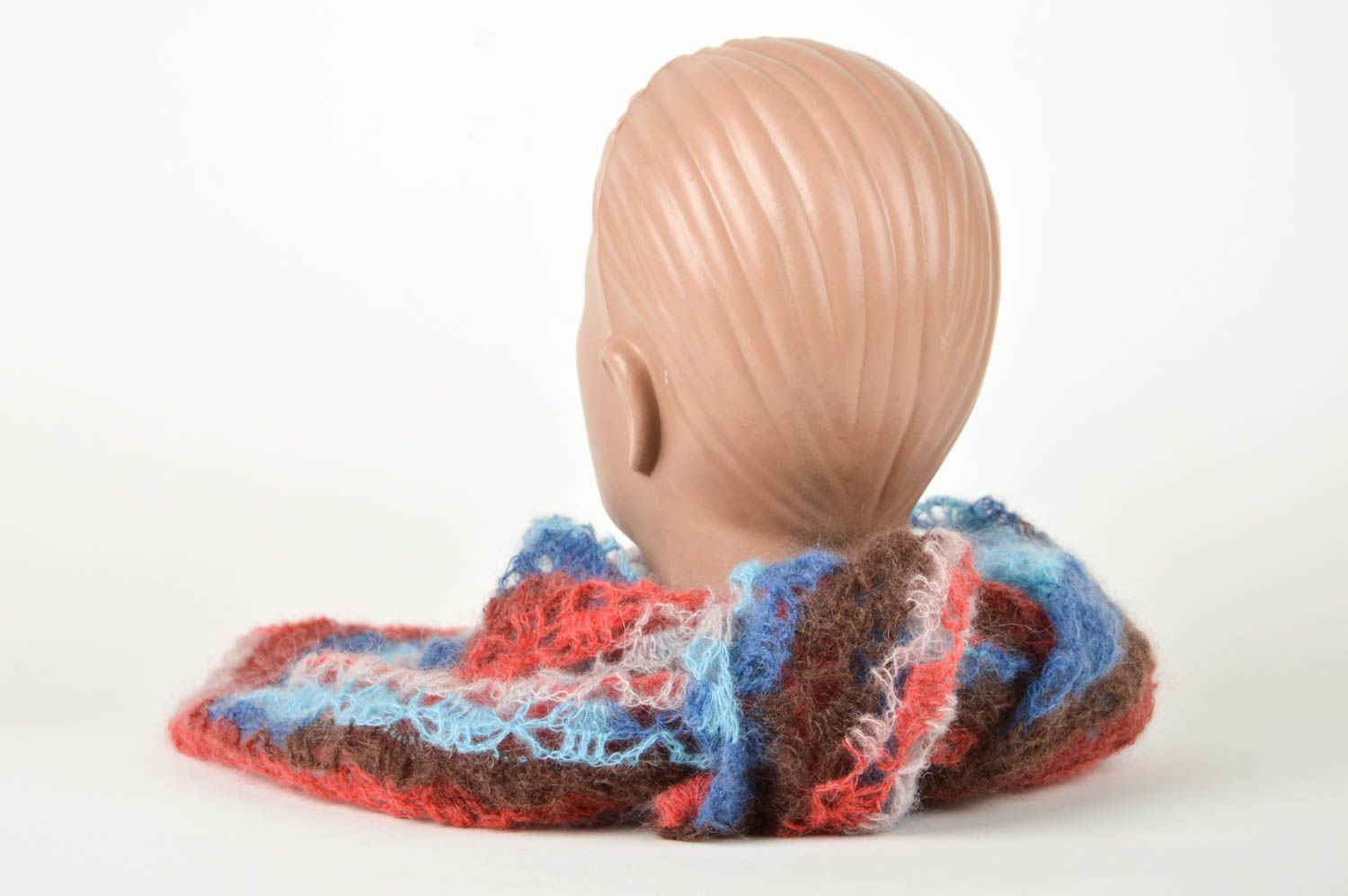 Châle laine fait main Accessoire tricot au crochet multicolore Cadeau femme photo 5