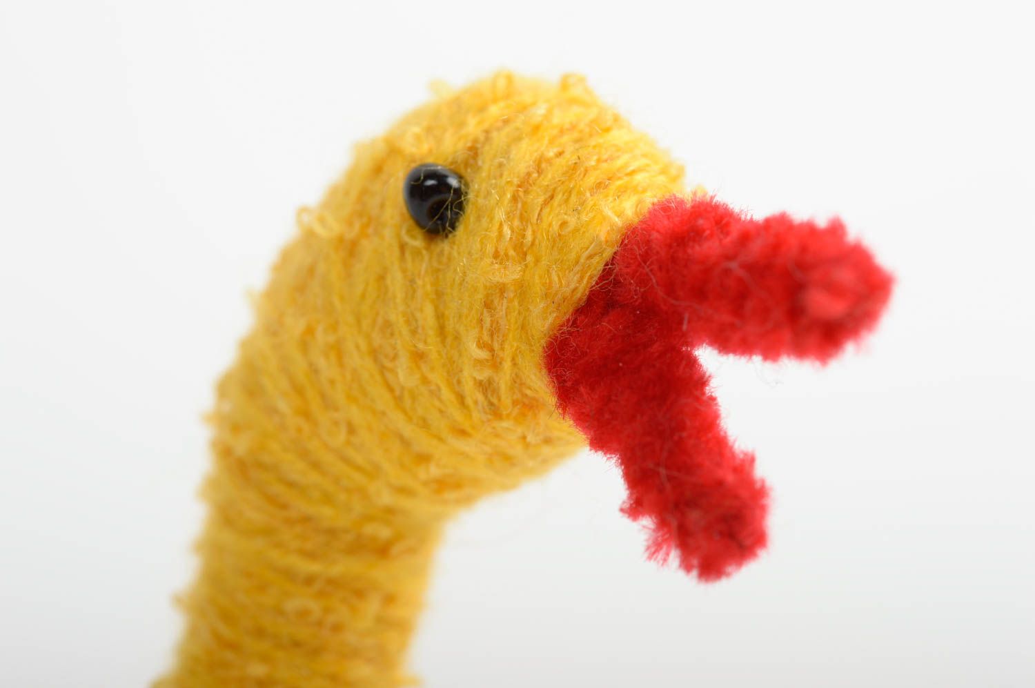 Peluche canard jaune Jouet fait main en fils synthétiques Cadeau pour enfant photo 3