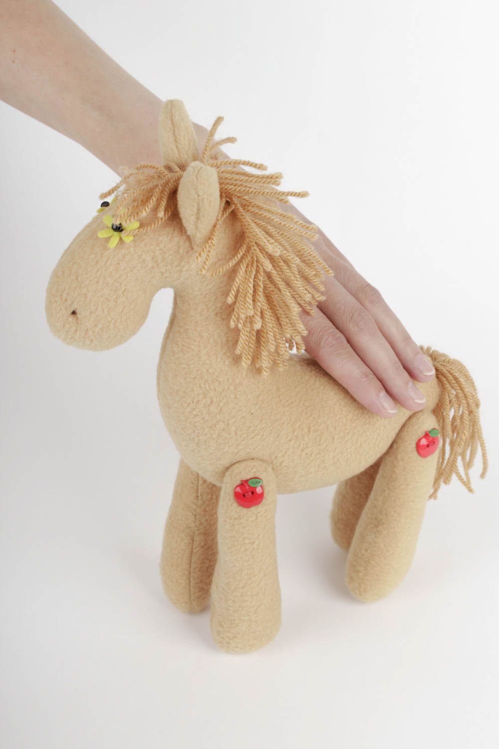 Handgemachtes Spielzeug Pferd Kuscheltier Spielsachen für Kinder Stofftier Pferd foto 2