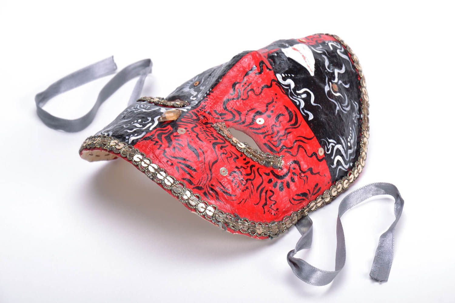 Maschera di carnevale decorativa fatta a mano in gesso decorazione da parete  foto 3