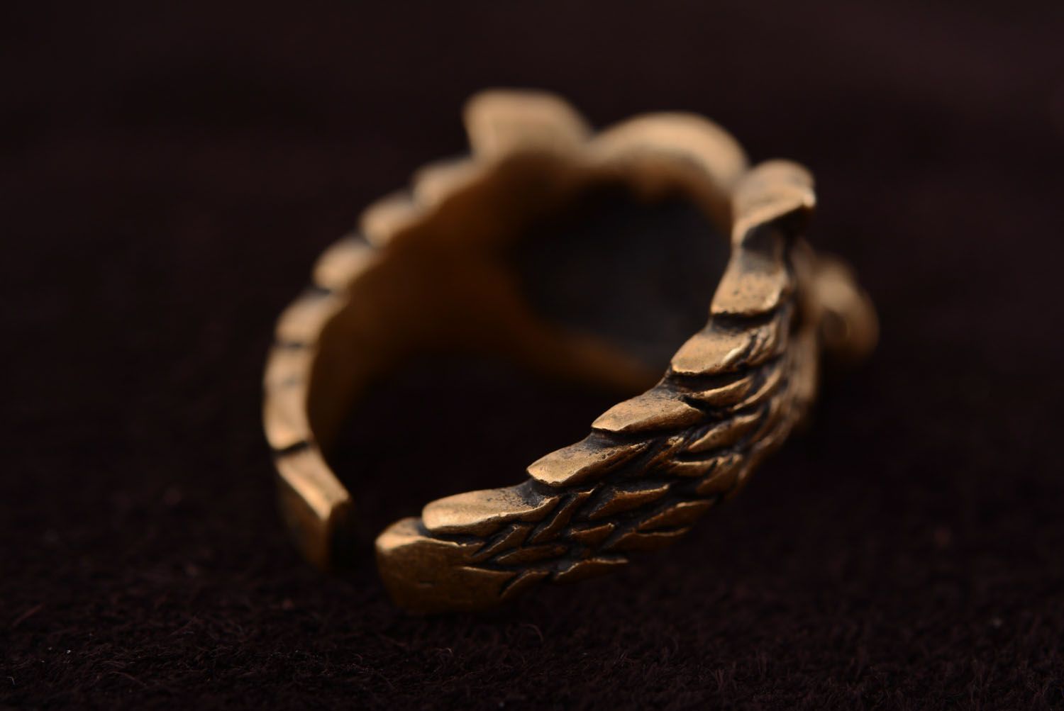 Anel de bronze artesanal masculino Javali foto 5