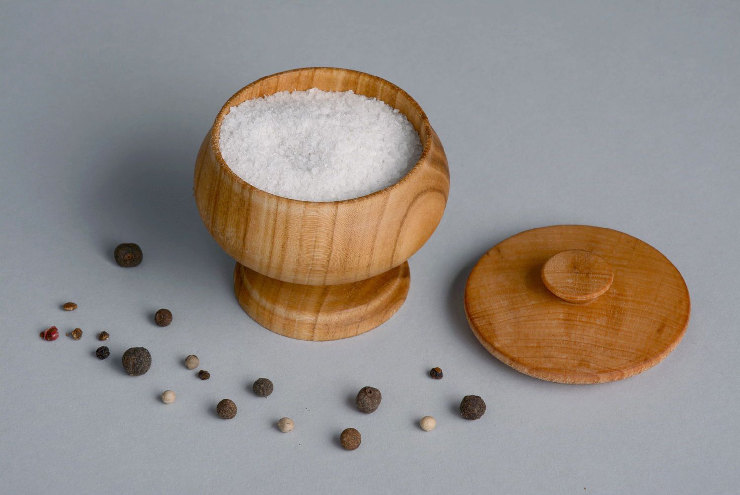 Salz Behälter aus Holz foto 4