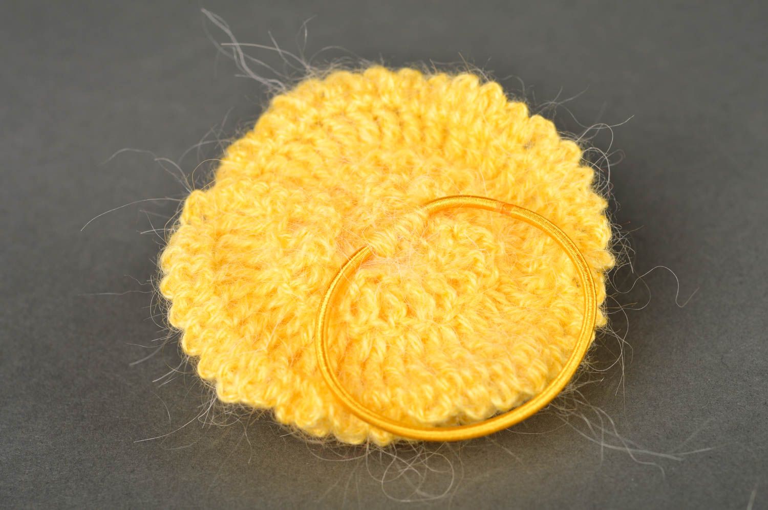 Goma para el pelo artesanal accesorio para niñas regalo original amarilla foto 5