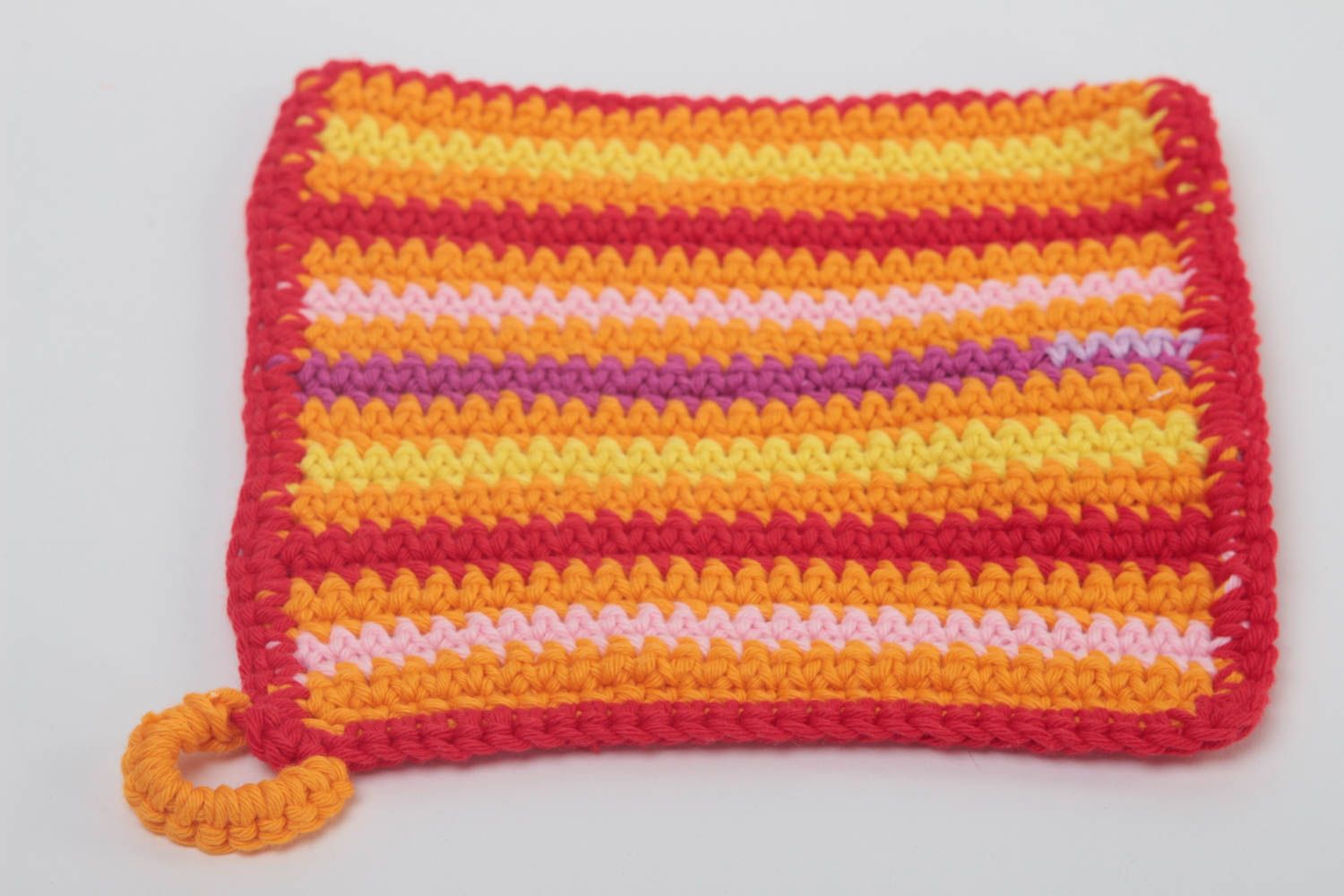 Agarradera al crochet hecha a mano elemento decorativo textil para cocina foto 4