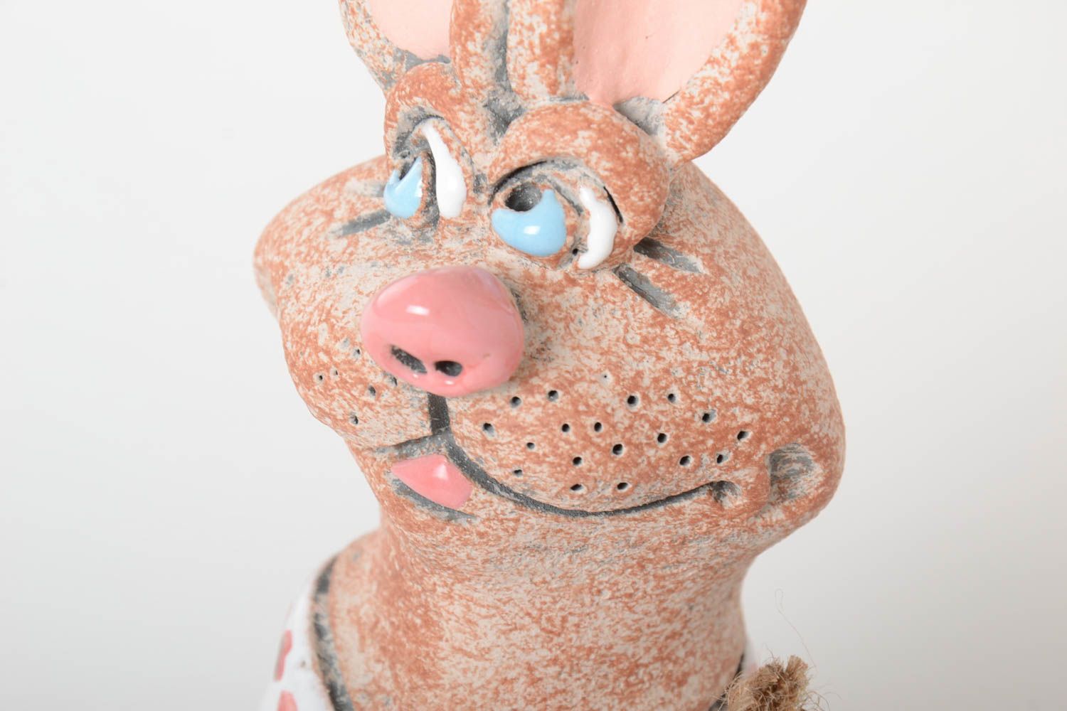 Hucha hecha a mano de arcilla alcancía de cerámica regalo para niño Conejo foto 3