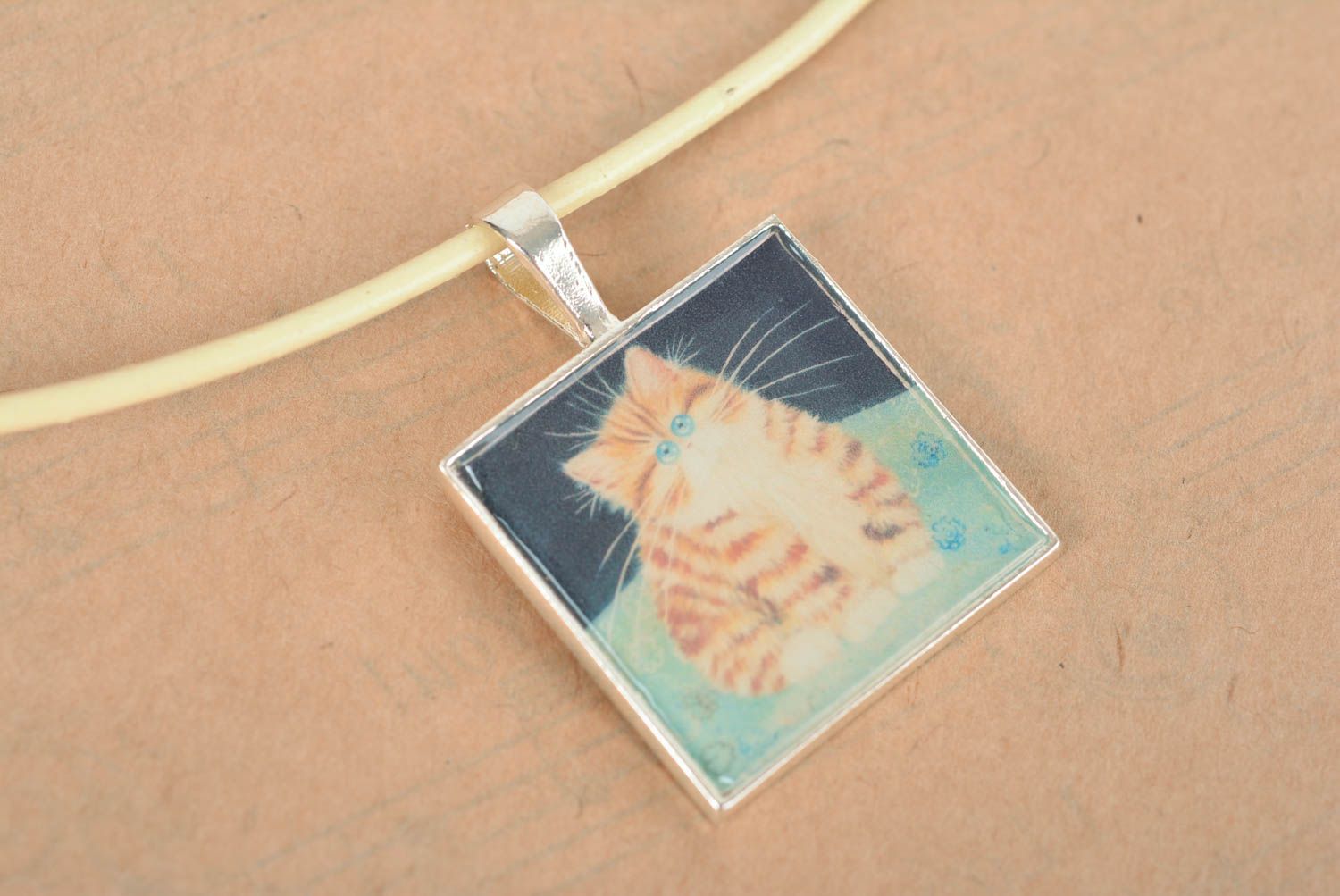Handmade necklace designer necklace polymer clay pendant necklace gifts for her photo 2