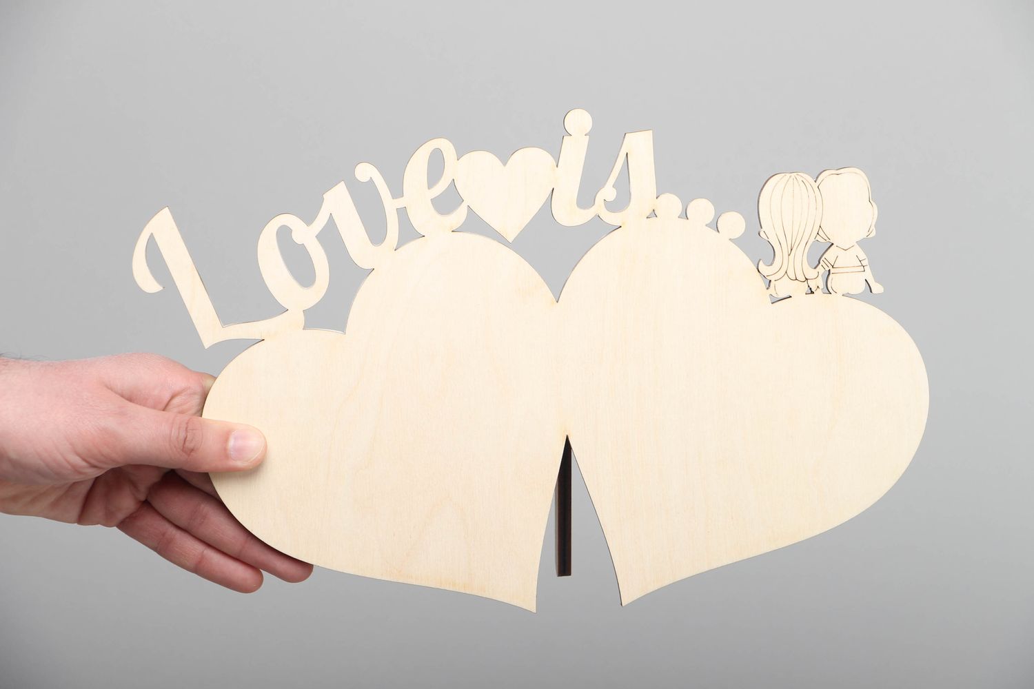 Chipboard en bois fait main coeur love photo 4