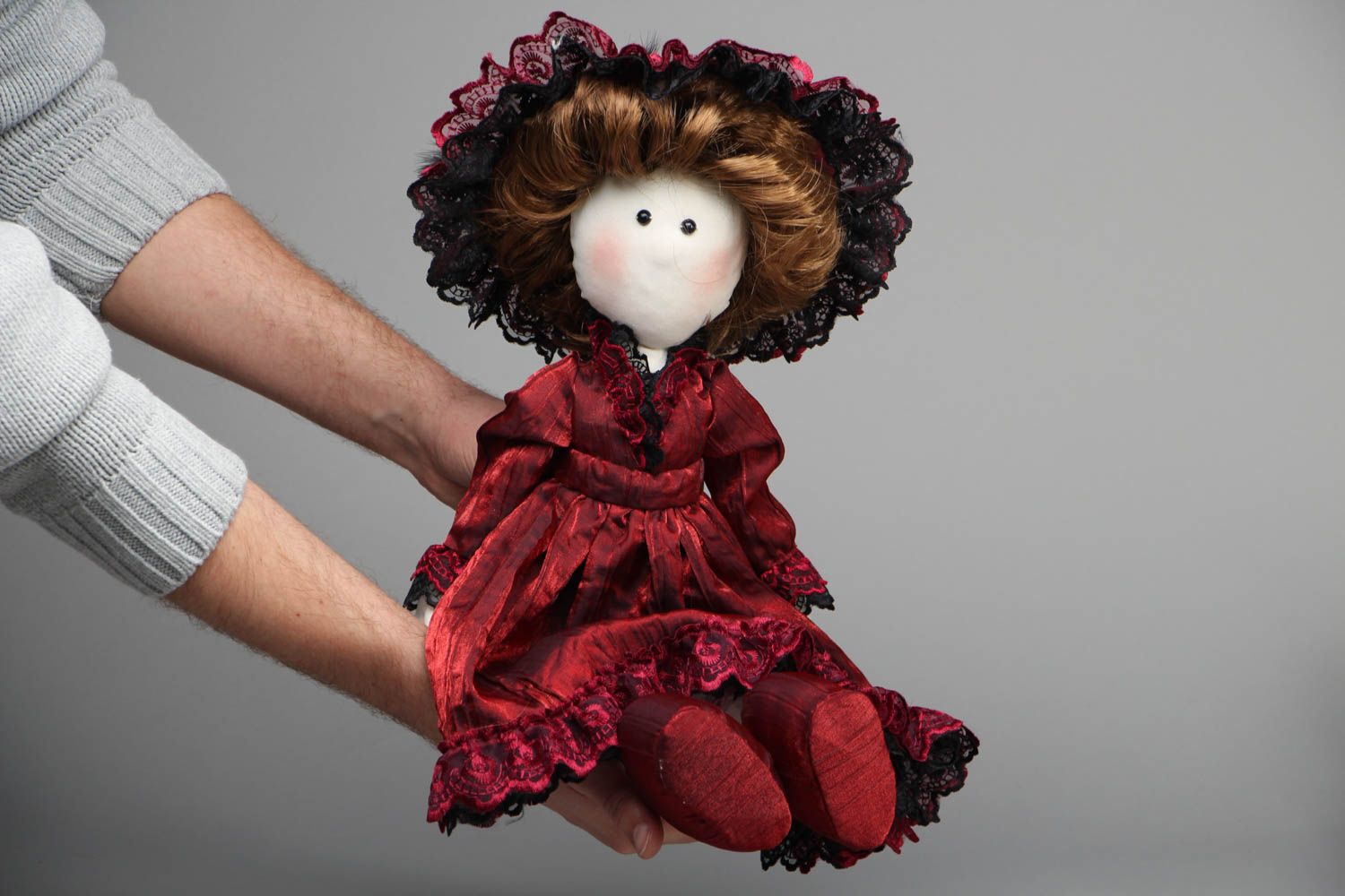 Collectible handmade doll Fine Lady photo 4