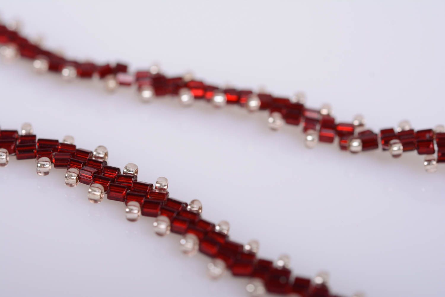 Handmade beaded necklace beautiful designer burgundy star fancy accessory photo 5