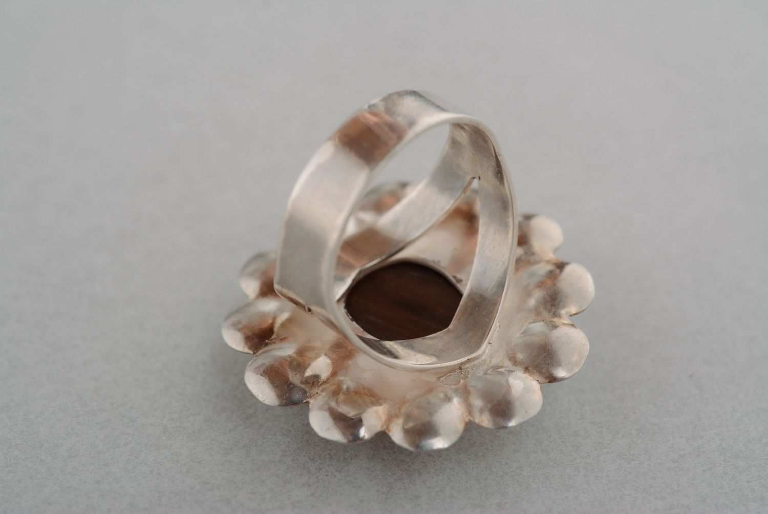 Серебряное кольцо из рога фото 5