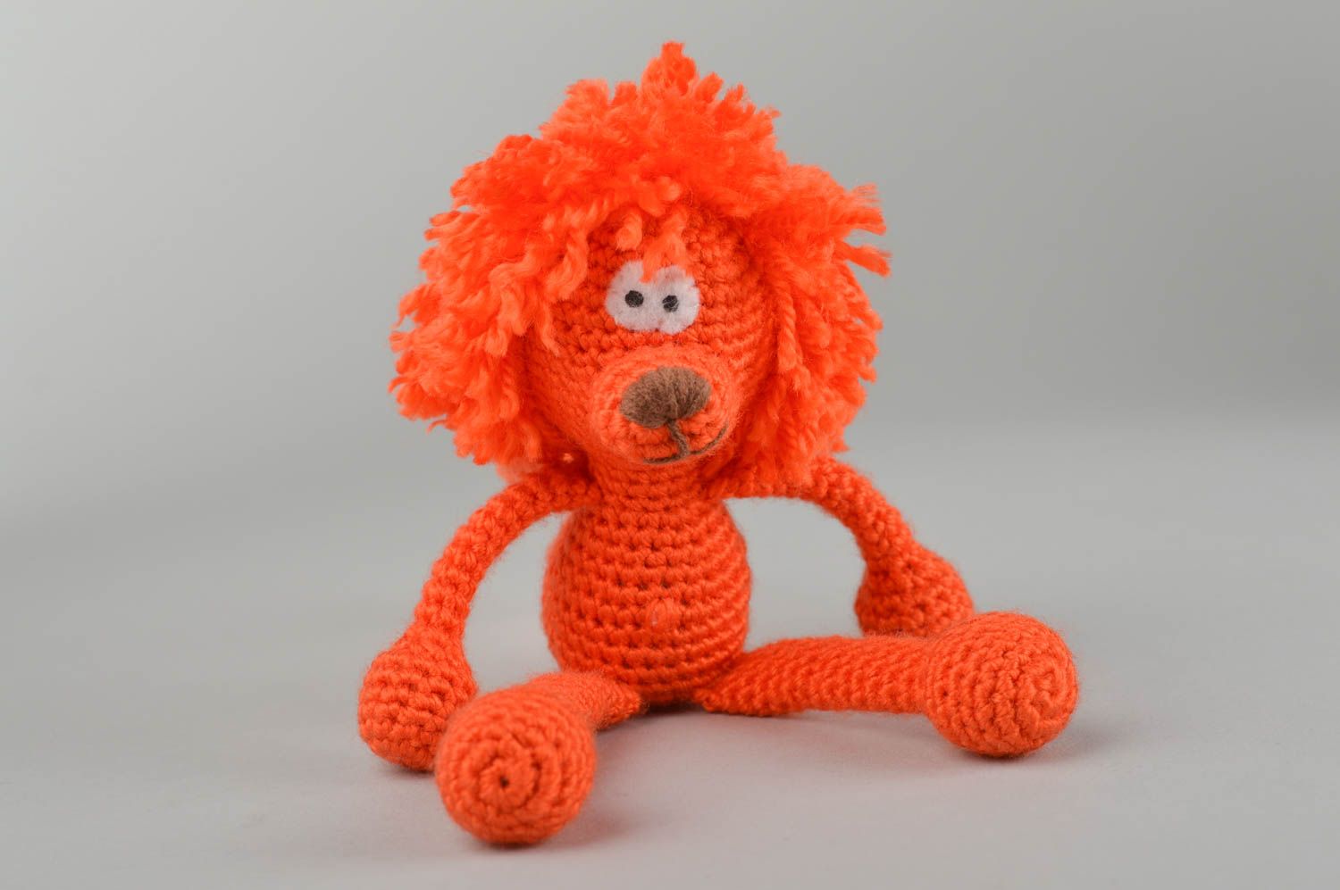 Handmade crocheted toy baby soft toy crocheted lion toy design crocheted toys   photo 4