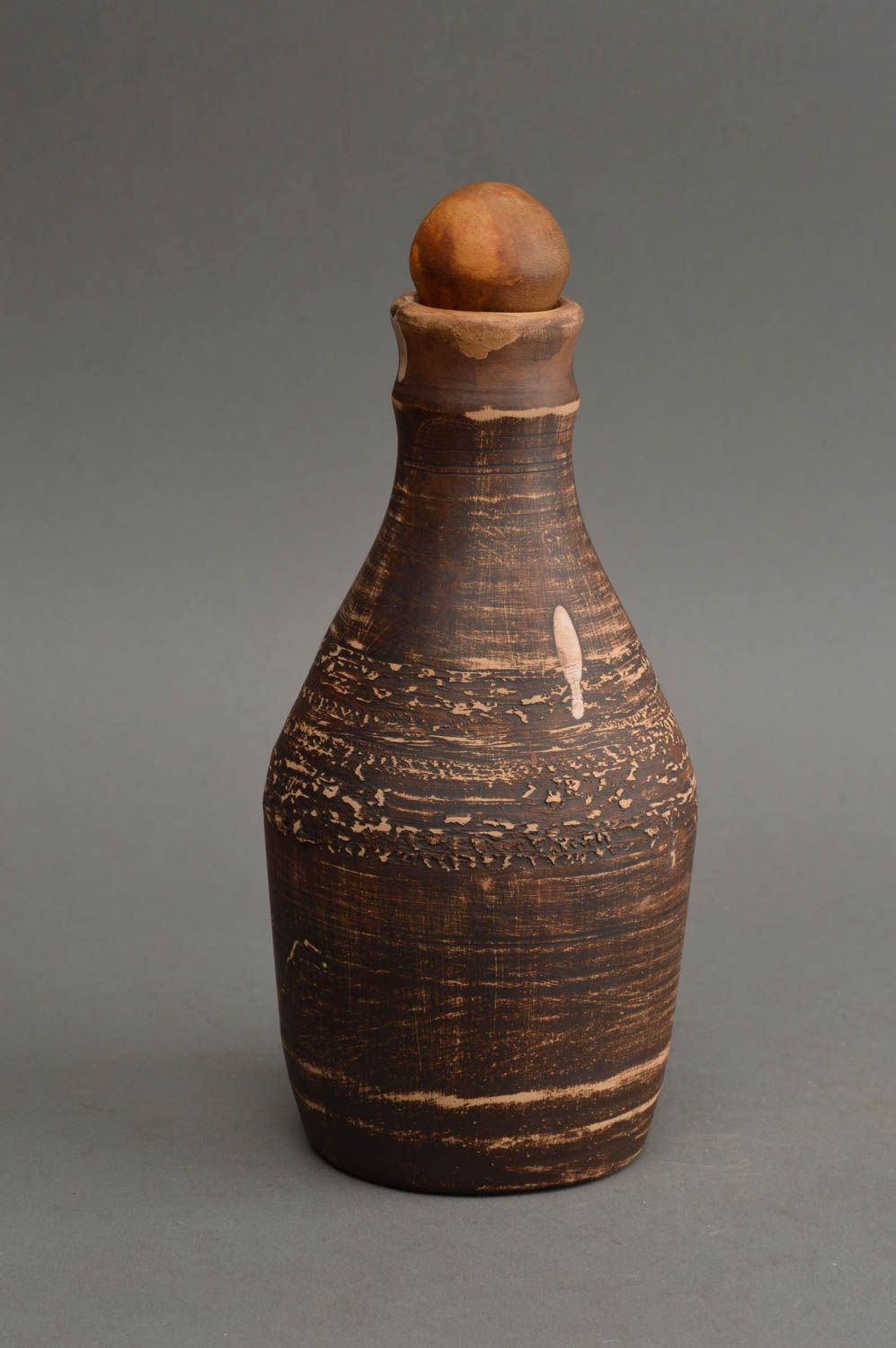 12 oz ceramic bottle shape wine decanter pitcher with lid 1 lb photo 2