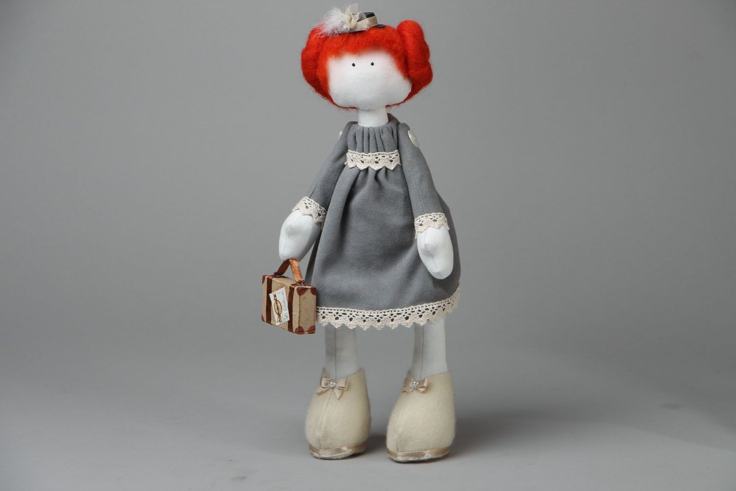 Textile doll made of natural fabrics photo 1