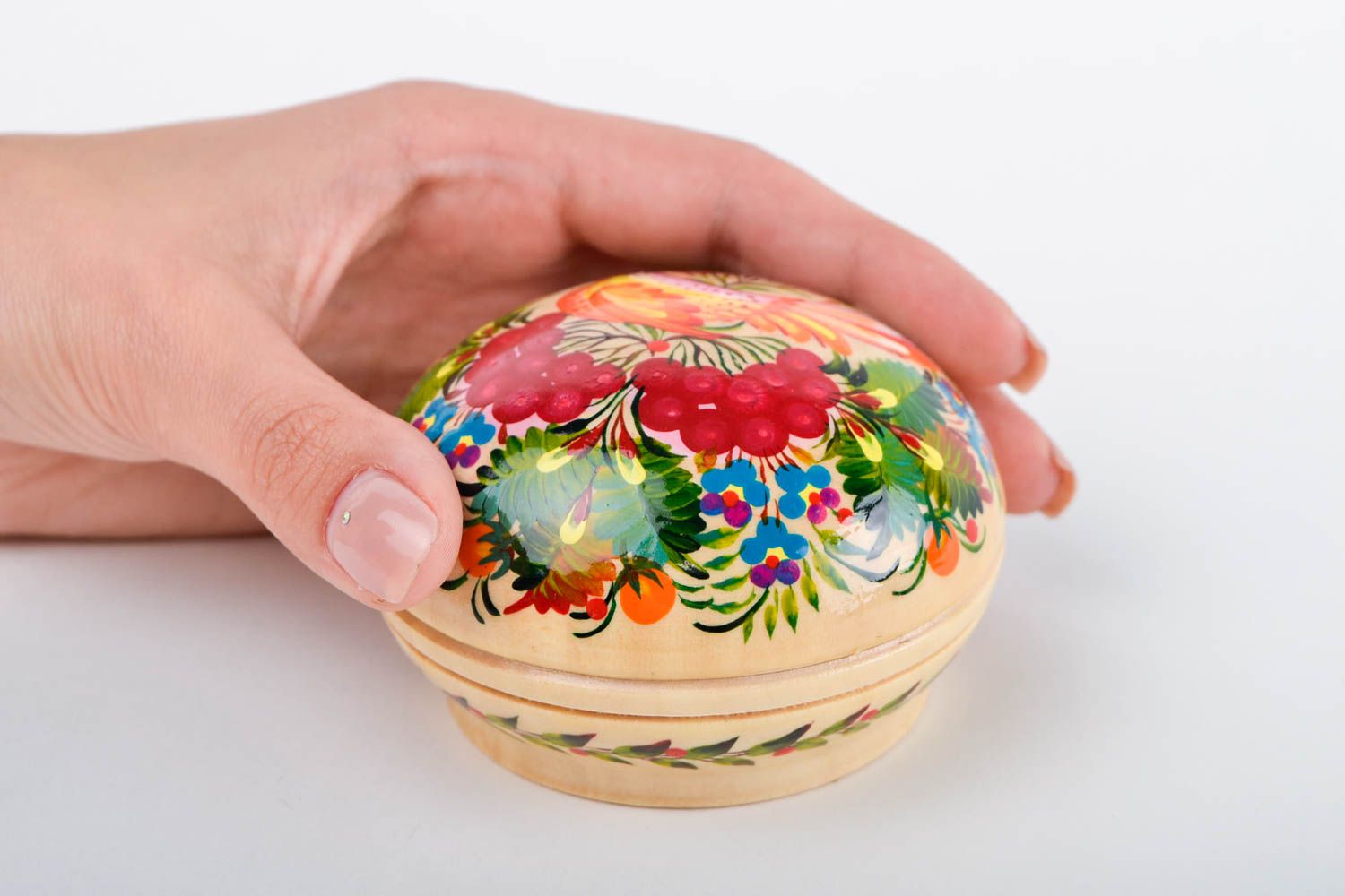 Petite Boîte à bijoux en bois fait main Décoration maison de style ethnique photo 2