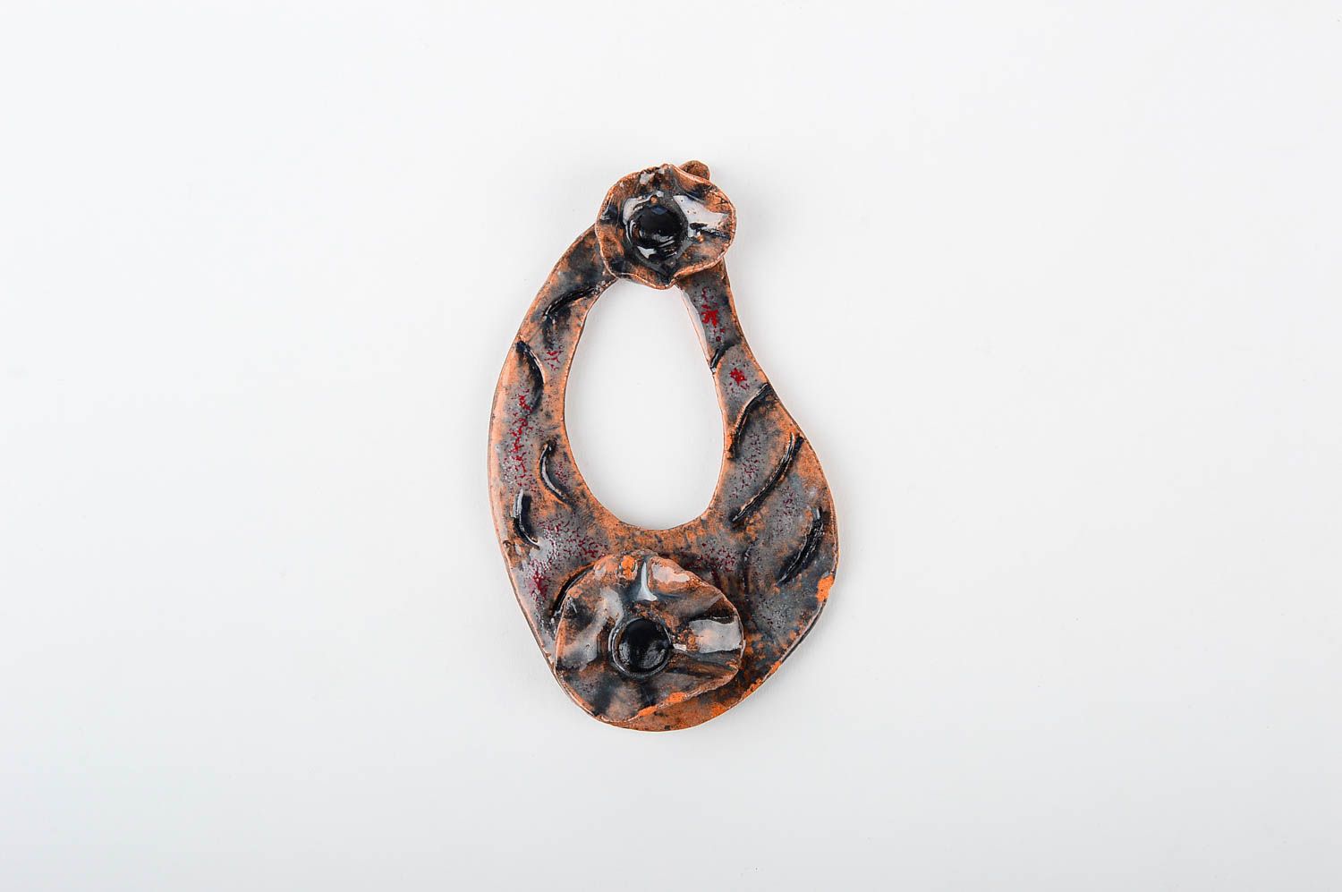 Симпатичный кулон ручной работы керамическое украшение подвеска на шею фото 1