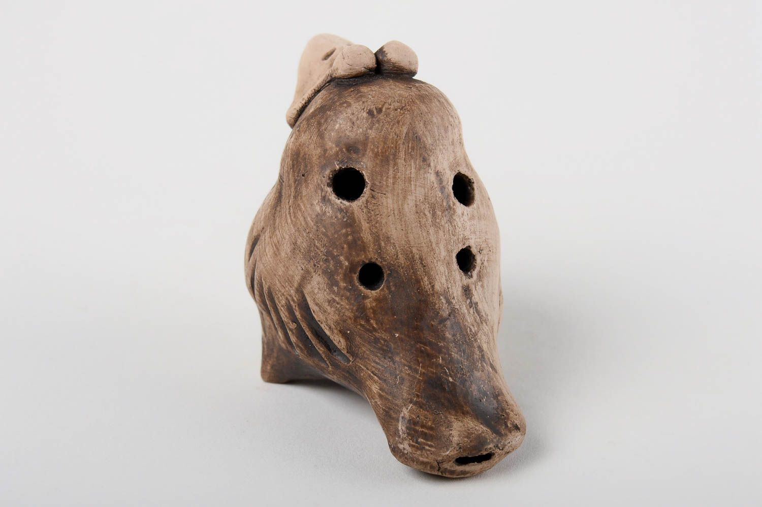 Глиняная игрушка ручной работы птица свистулька из глины керамическая свистулька фото 3