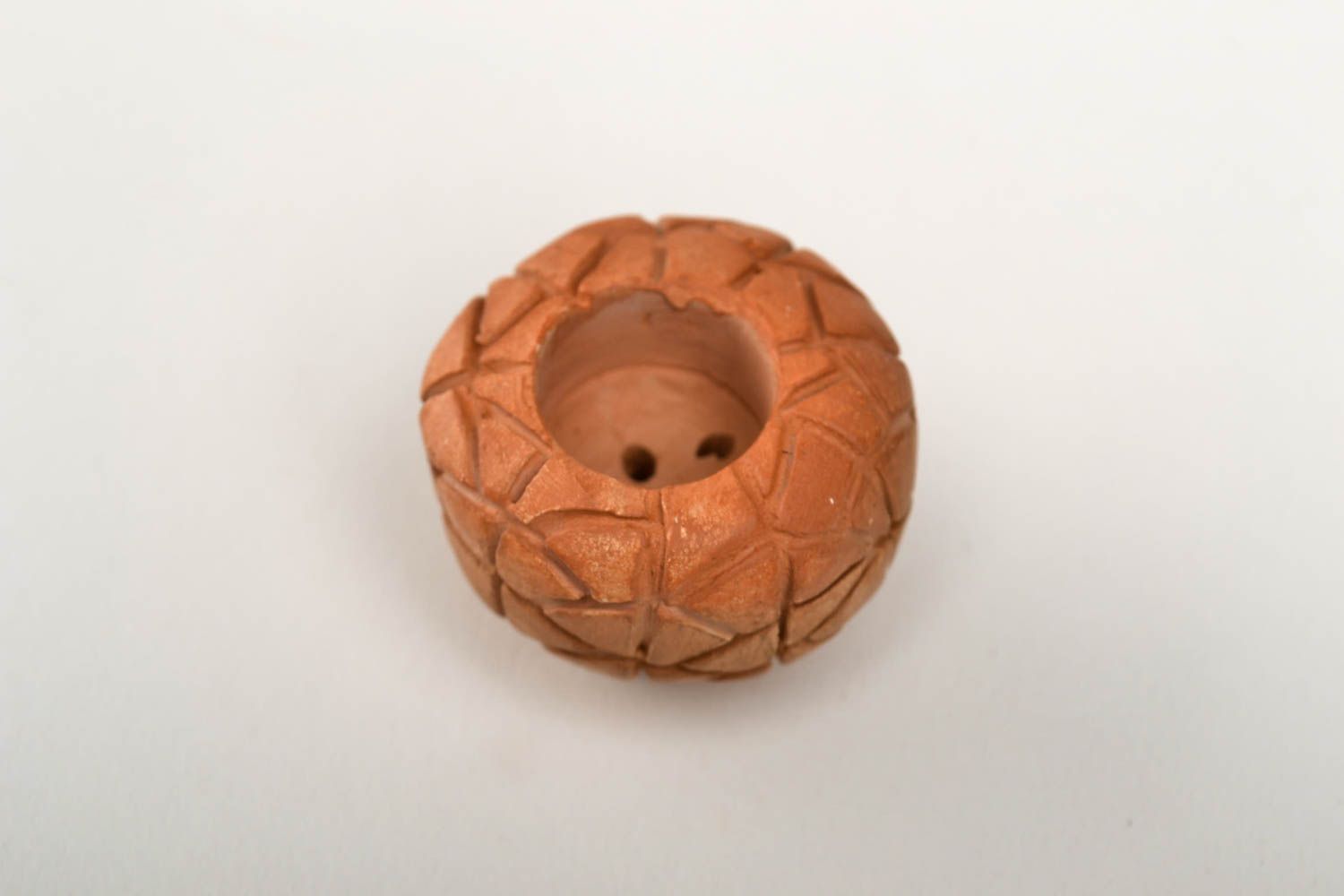 Handmade smoking bowl decorative clay thimble for hookah present for men photo 4