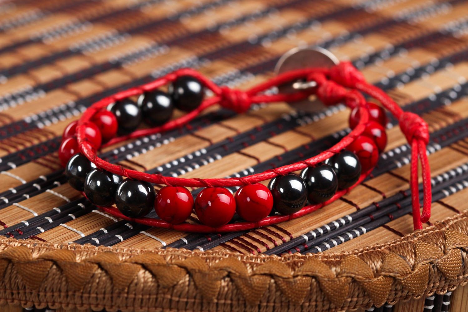 Coral jewelry handmade bracelet with natural stones fashion woven bracelet photo 1