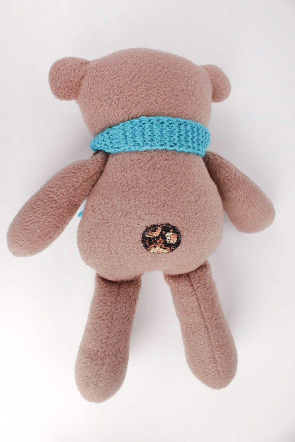 Игрушка медведь с шарфиком игрушка ручной работы оригинальная игрушка из флиса фото 4