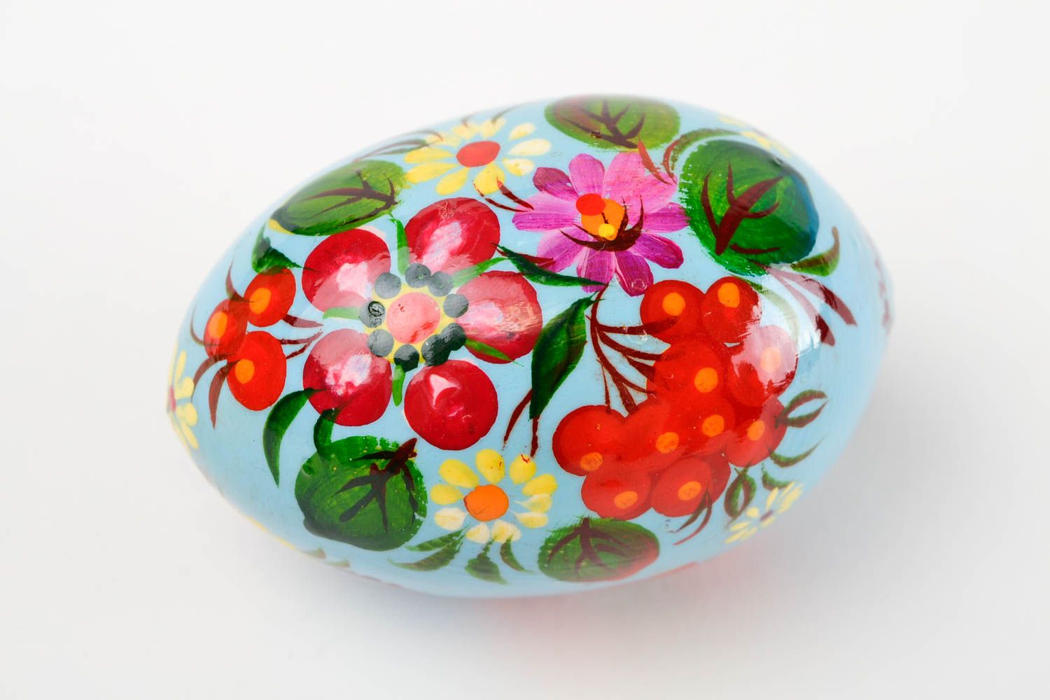 Huevo original de madera hecho a mano elemento decorativo regalo para Pascua foto 4