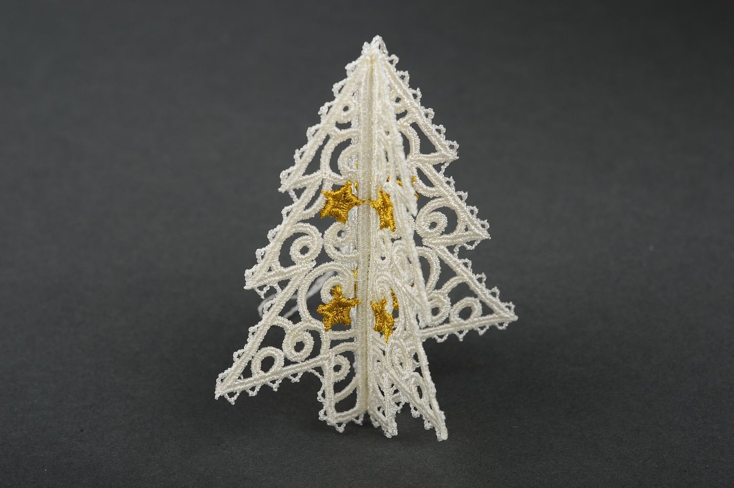 Adorno navideño hecho a mano elemento decorativo árbol de Navidad blanco foto 3