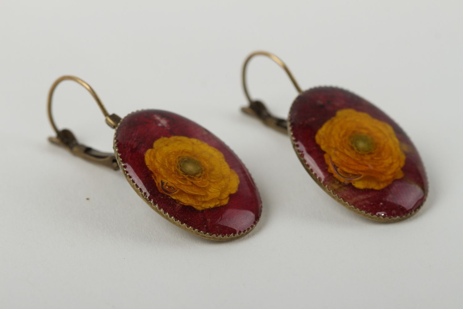 Botanic earrings handmade stylish long earrings elegant earrings with flowers photo 3