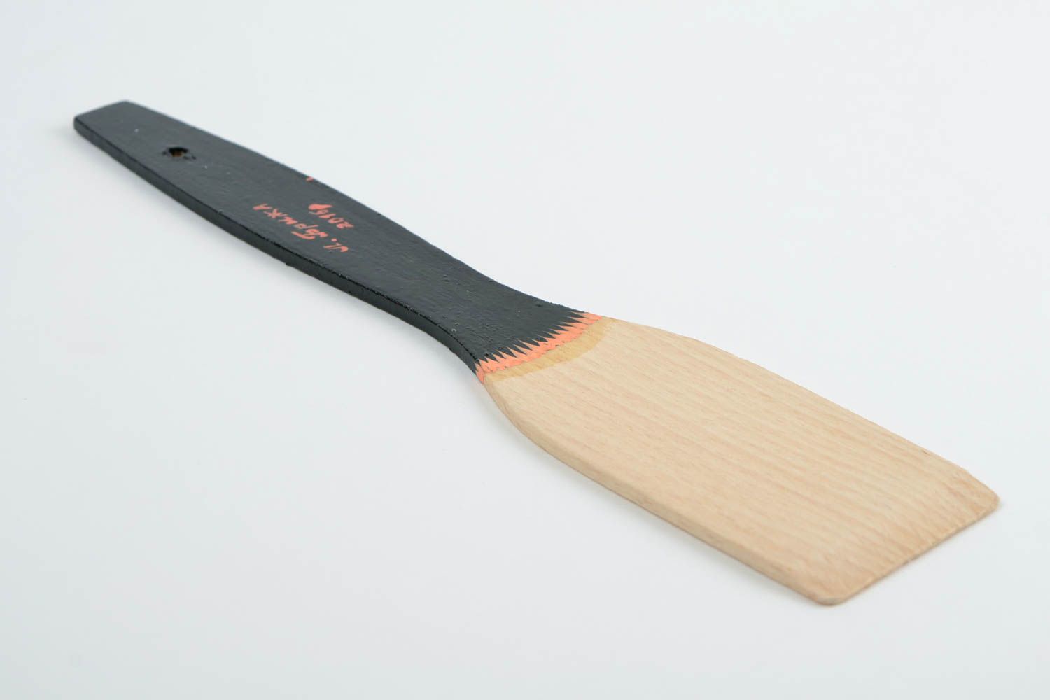Деревянная лопатка для кухни с расписной ручкой декоративная ручной работы фото 5