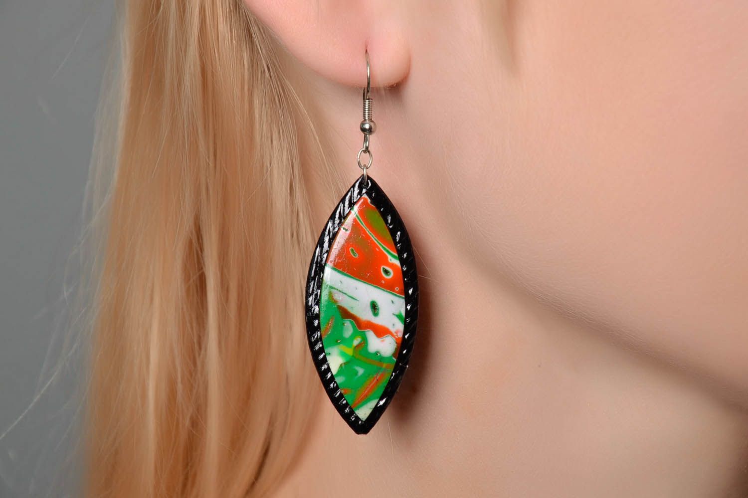 Bright polymer clay earrings photo 4