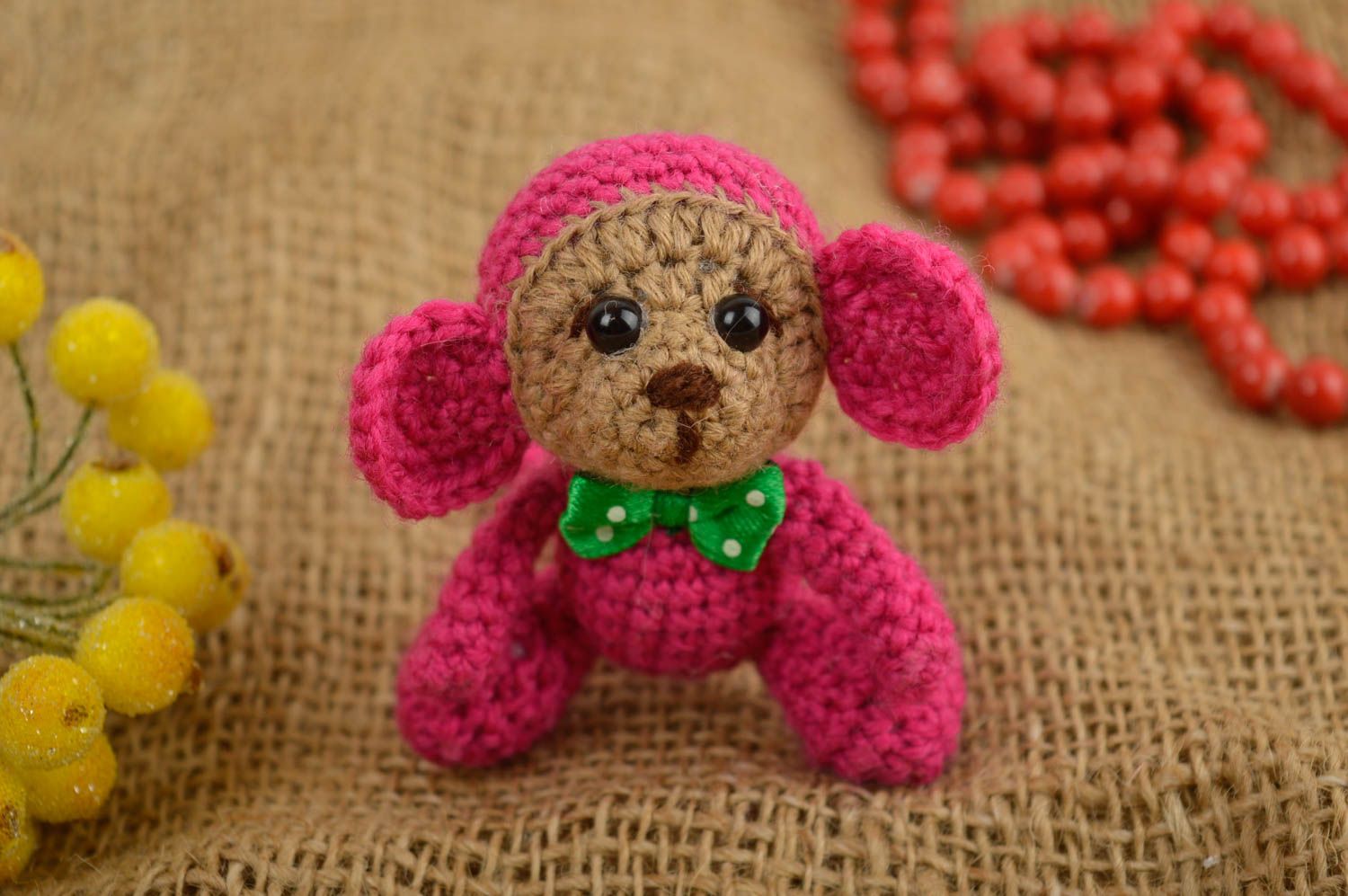 Stoff Spielzeug handgemacht Designer Puppe Häkel Kuscheltier Geschenk für Kind foto 4