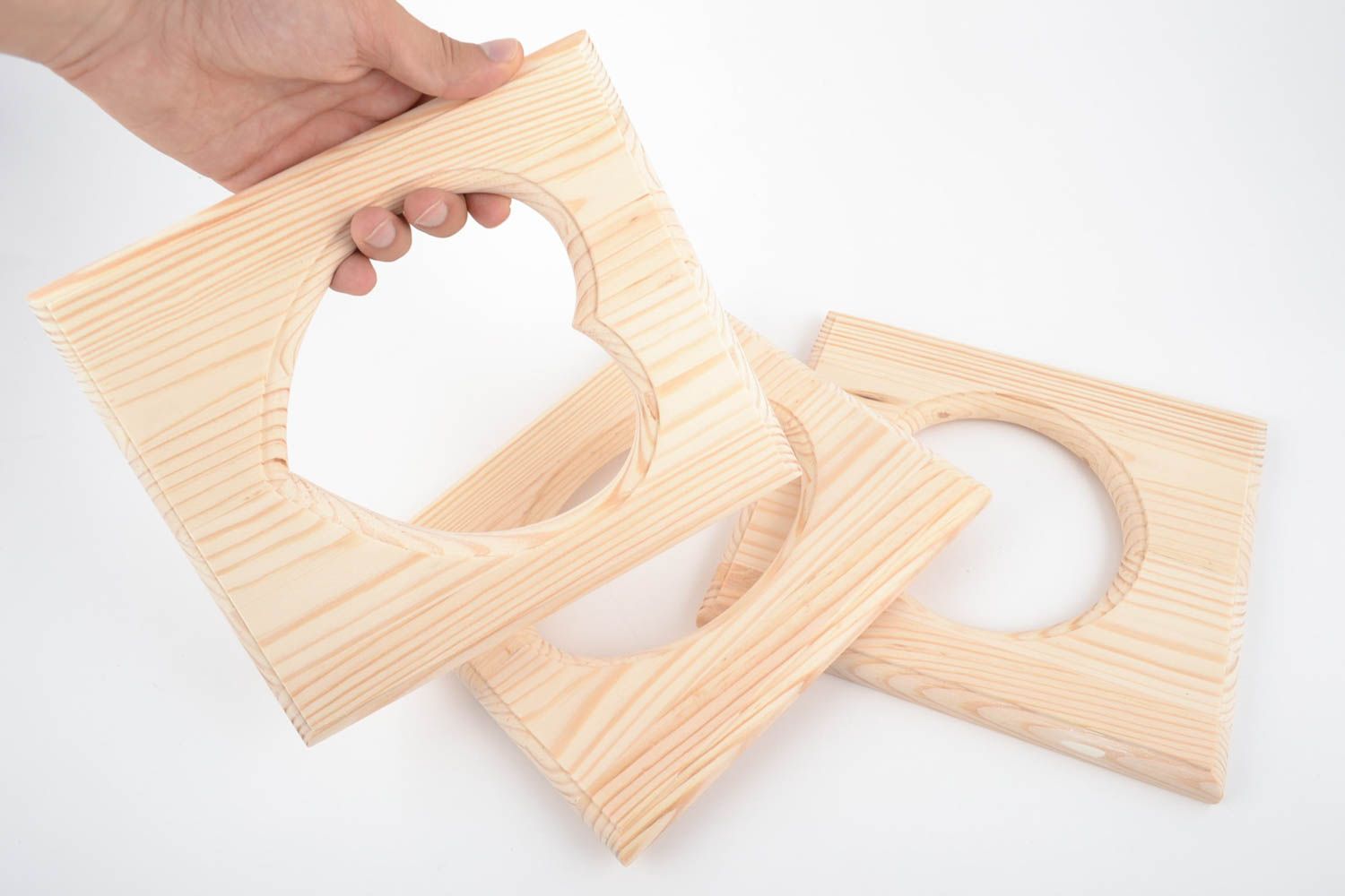 Schöne Rahmen aus Holz 3 Stück Rohlinge zum Bemalen oder für Decoupage handmade foto 2