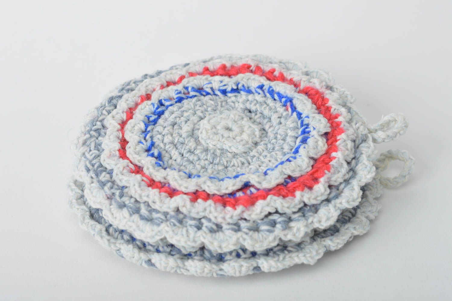 Beautiful handmade crochet potholder nice pot holder design home textiles photo 3