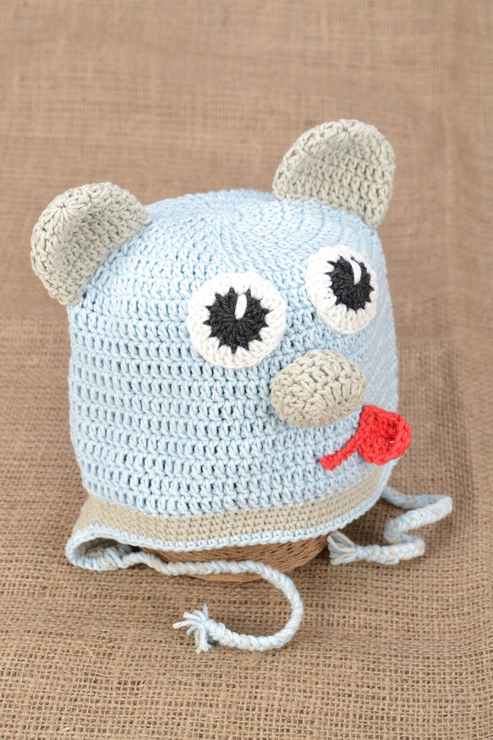 Cappello di lana fatto a mano accessorio a maglia abbigliamento per bambini
 foto 1