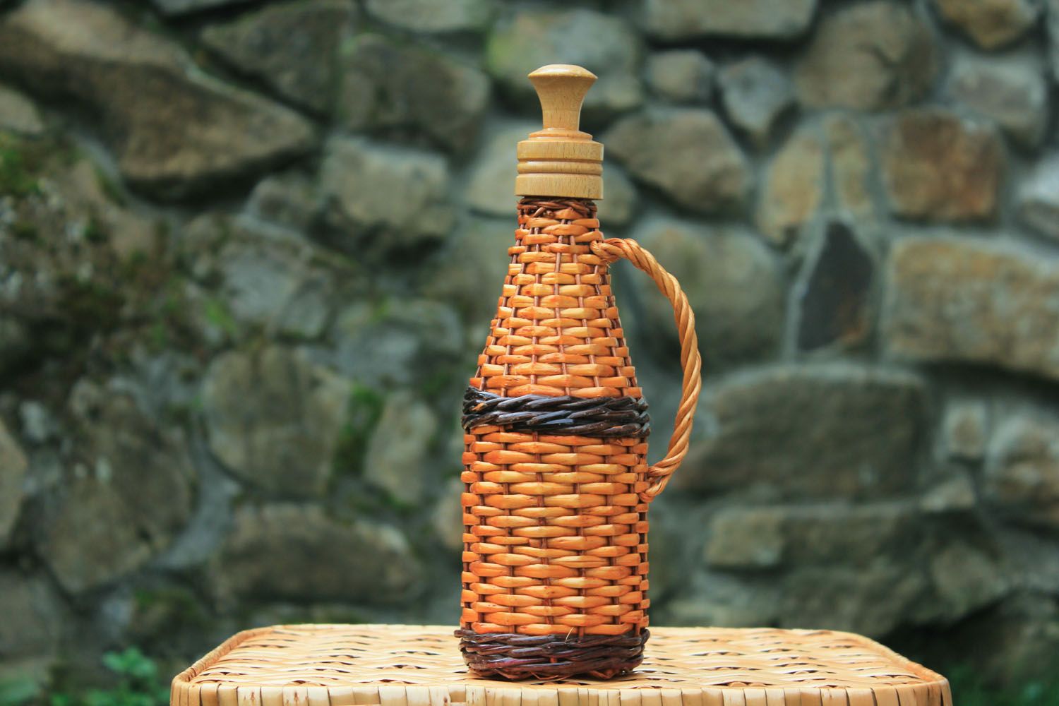 Bottle with wooden cork photo 1